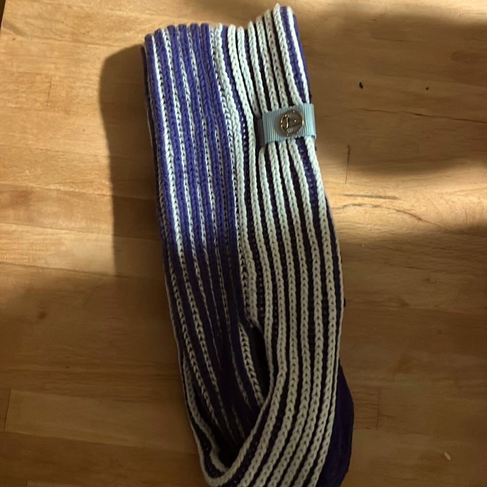 Blue fleece lined headband for girl or adult